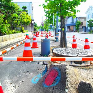 道路の修復の様子